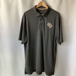 UCF Knights Mens Dark Heather Gray Embroidered Short Sleeve Polo